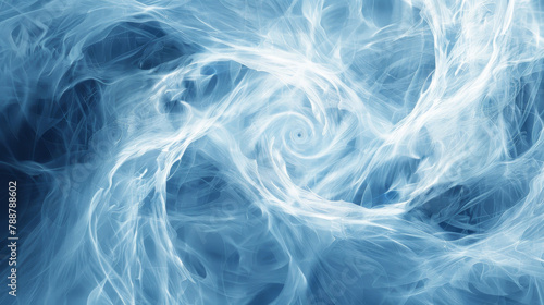 Ethereal blue smoke whorls and swirls photo
