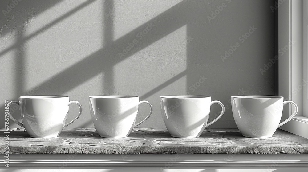 Fototapeta premium vector set of cups