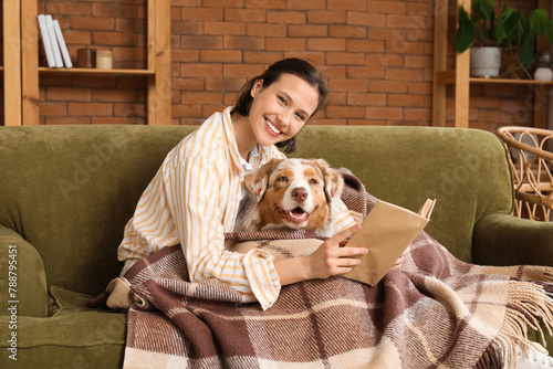Smiling young woman and hap...