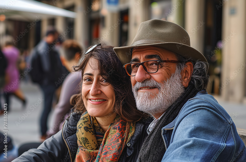 Senior tourist couple in Barcelona Senior tourist couple in Barcelona
