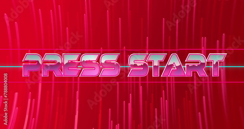 Glows? No, we're minimizing! How about:

Pink PRESS START on red with vertical streaks
