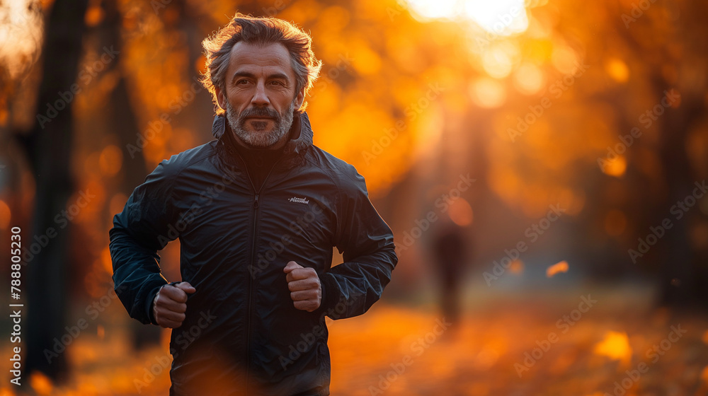 AI generated illustration of a middle-aged man working out outdoors AI generated illustration of a middle-aged man working out outdoors