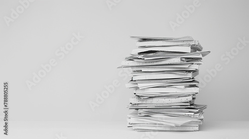 積み上げられた沢山の書類