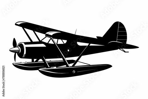 seaplane silhouette vector illustration photo
