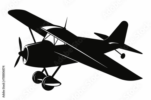 skywriting plane silhouette vector illustration photo