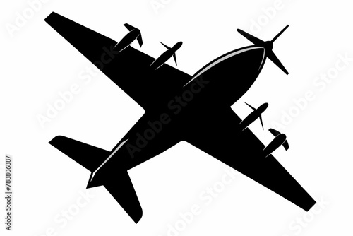 skywriting plane silhouette vector illustration
