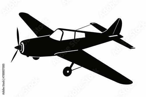 skywriting plane silhouette vector illustration photo