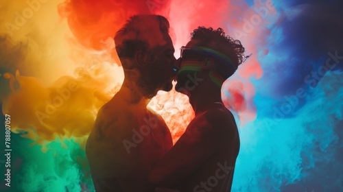 couple of gay men kissing