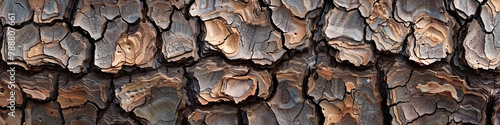 The texture of the bark of an old tree. The background.