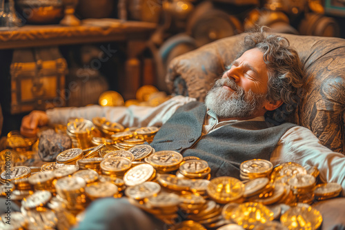 Businessman Enjoying Bitcoin Investment Success © Jelena