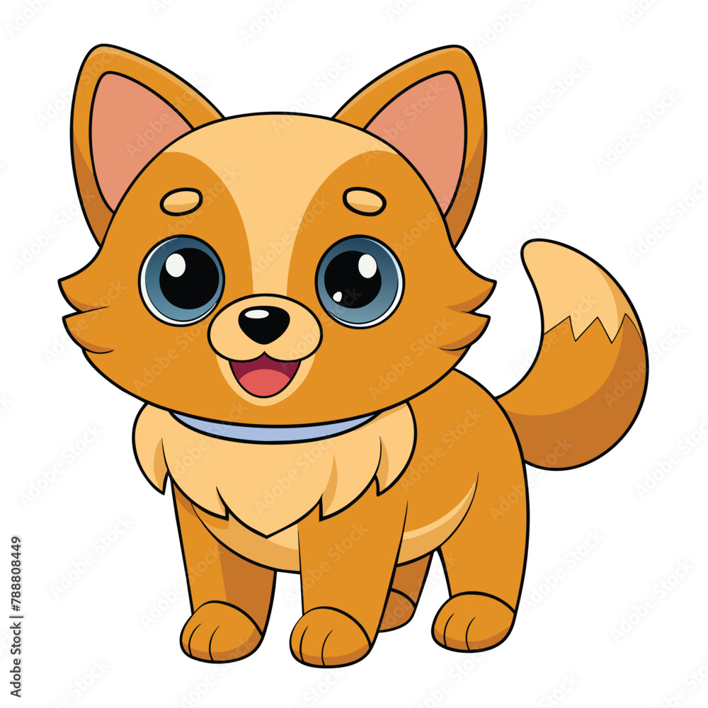 Obraz premium Adobe a cartoon dog with a collar that says 