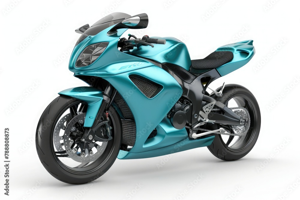 Unique 3d modelled brandless, generic sports motorbike in the studio, isolated on white Unique 3d modelled brandless, generic sports motorbike in the studio, isolated on white