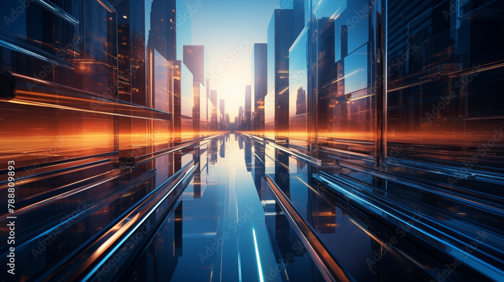 glass wall of modern skyscraper on a urban street glass wall of modern skyscraper on a urban street