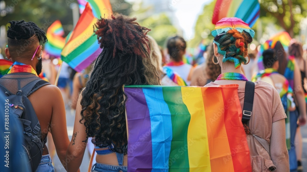 PEOPLE AT AN LGBT MARCH SUPPORTING the community PEOPLE AT AN LGBT MARCH SUPPORTING the community