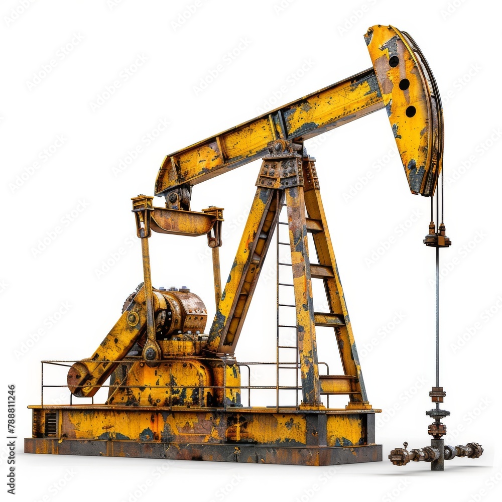 Rusty Oil Pumpjack Isolated on White Rusty Oil Pumpjack Isolated on White
