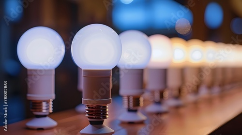 A range of energy efficient LED light bulbs designed to replace traditional incandescent and CFL bulbs offering long lasting illumination reduced energy consumption and lower electricity