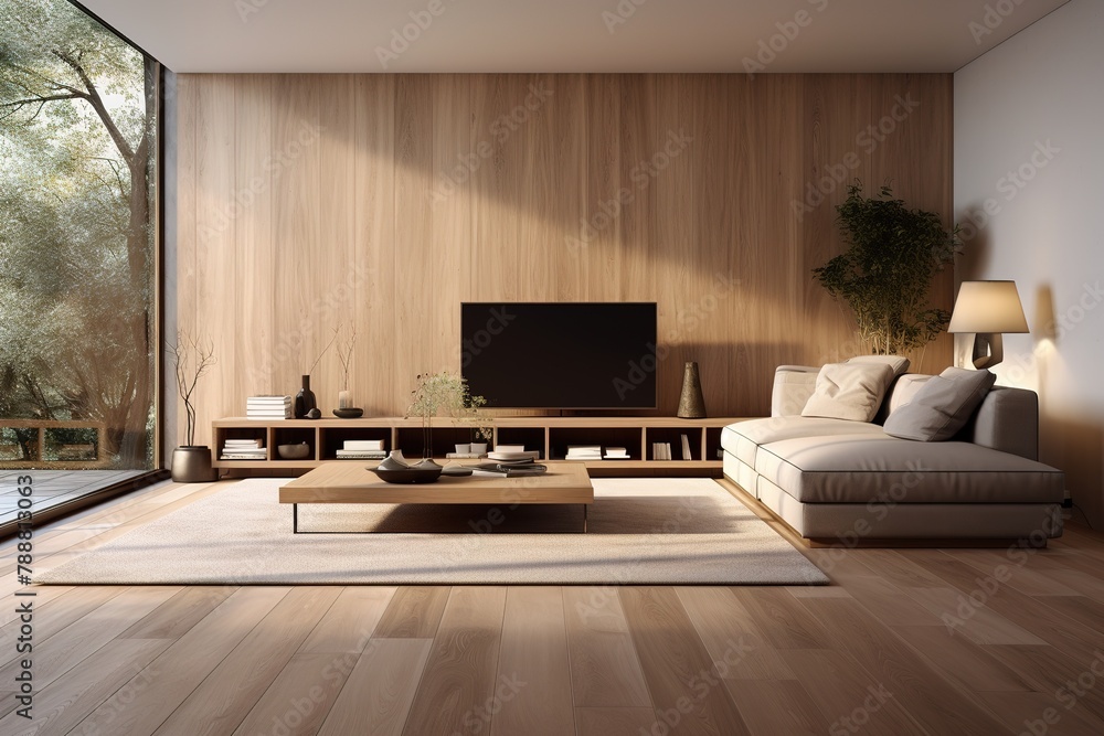 Contemporary Interior Design Background. interior of living room with green houseplants and sofas Contemporary Interior Design Background. interior of living room with green houseplants and sofas