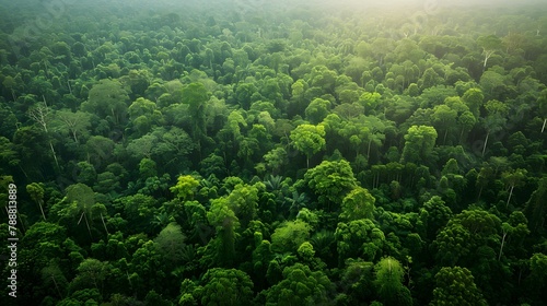 A sustainably managed forest certified by a recognized forestry stewardship council where selective logging practices are employed to maintain biodiversity protect endangered species  photo