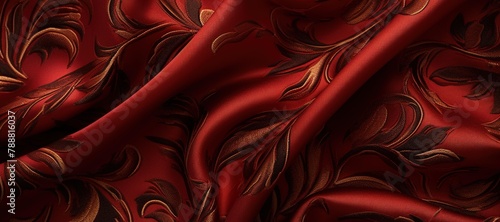 waves of red cloth with floral motif 21