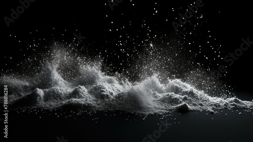 Wallpaper Mural Black and white image of snow. The snow is in the form of a wave, and it is crashing against an unseen surface. Torontodigital.ca