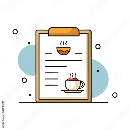 Cafe Menu Checklist Illustration