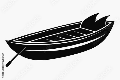 dinghy silhouette vector illustration