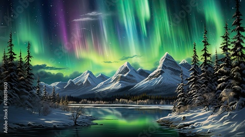 The aurora borealis, also known as the northern lights, is a natural phenomenon that creates a beautiful light display that can be seen in various col photo