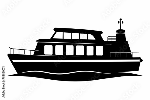 river water taxi silhouette vector illustration