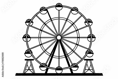 ferris wheel silhouette vector illustration