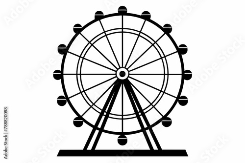 ferris wheel silhouette vector illustration