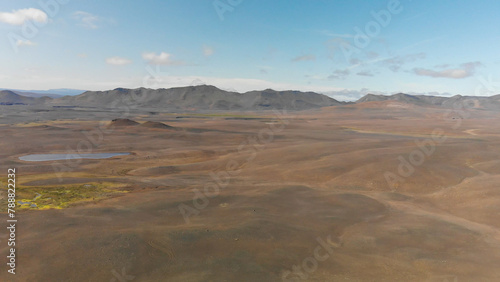 Aerial view of Iceland countryside in Asbyrgi - Utsynisstadur