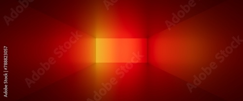 3d render, abstract geometric background, empty red room