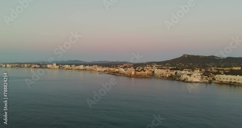 Wallpaper Mural drone aerial from the city of calla millor at Mallorca at sunrise Torontodigital.ca