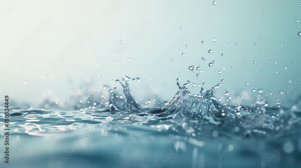 A clean, minimalistic background image of water with small waves and splashes. Generated by artificial intelligence. A clean, minimalistic background image of water with small waves and splashes. Generated by artificial intelligence.