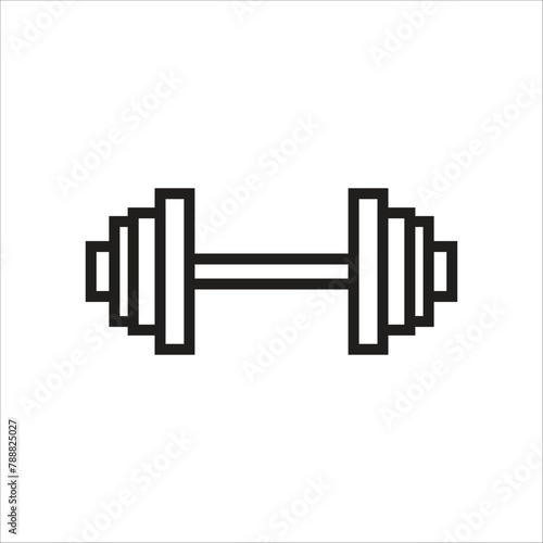 barbell vector icon line template