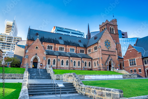 Perth, Australia - August 31, 2023: St George Anglican Cathedral on a sunny day in Perth photo