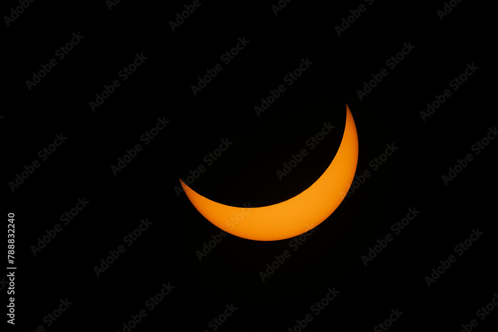 Devil horns of the total solar eclipse of 2024 Stock Photo Adobe Stock