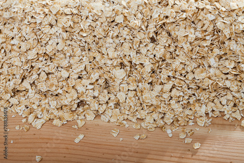 Cereals and healthy eating concept - oatmeal flakes. Natural background. High quality photo photo