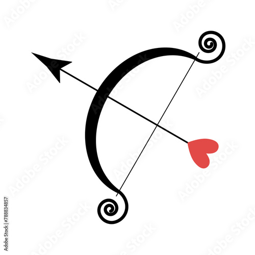 ハートの弓矢のイラスト