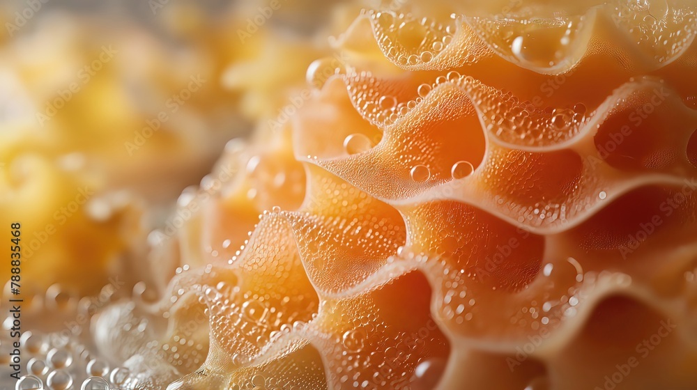 Close-up of Cooked Pasta with Water Drops Close-up of Cooked Pasta with Water Drops