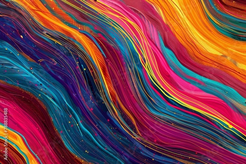 Psychedelic symphony. Abstract waves of vibrant energy