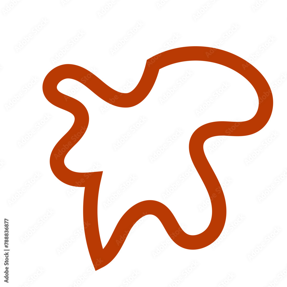 Fototapeta premium Dark red outline abstract shapes vectors