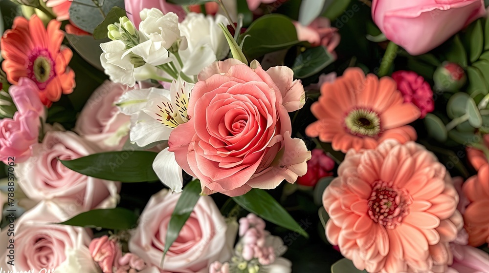A close up shot of a stunning spring flower arrangement perfect for Valentine s Day designed to brighten up any room and make a lovely gift for the special women in your life