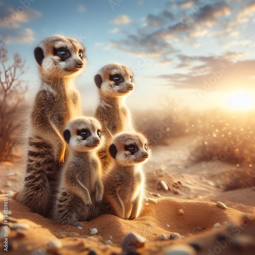 Wallpaper Mural meerkat standing on the ground Torontodigital.ca