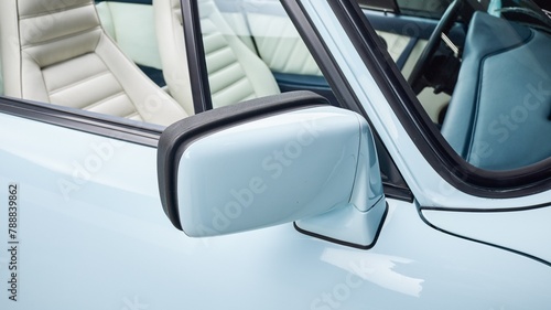 Passenger side mirror on a car