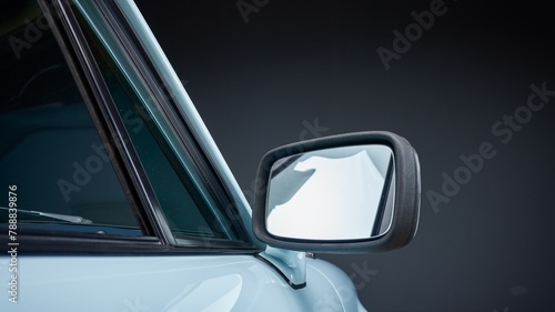 Passenger side mirror on a car