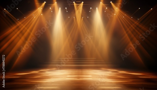 brown yellow spotlight on stage with spotlight © gomgom