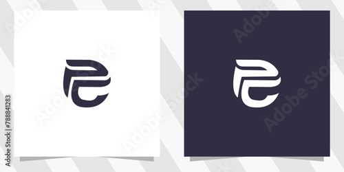 letter cp pc logo design