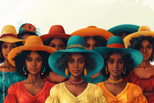 Black Women Celebrating Juneteeth on June 19th photo