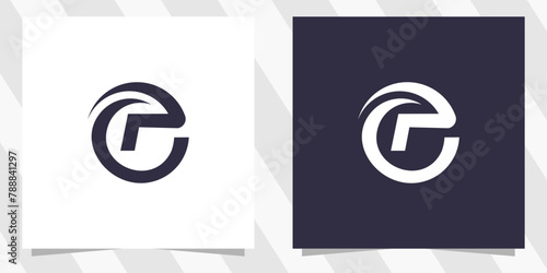 letter cp pc logo design